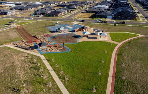 Aerial photo of Ballymanus Park Playground