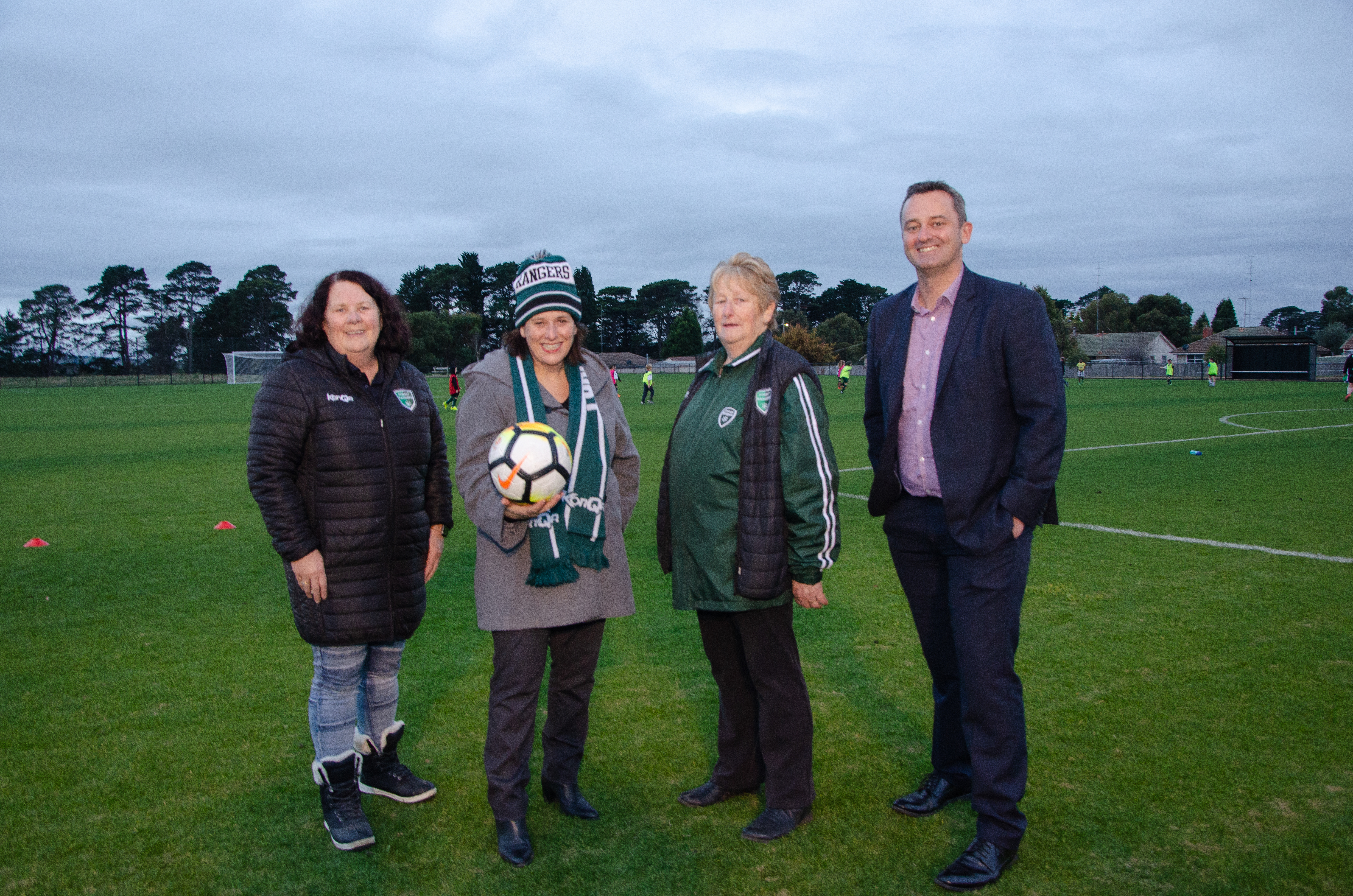 Local Soccer Club representatives with Mayor Moloney and MP Addison