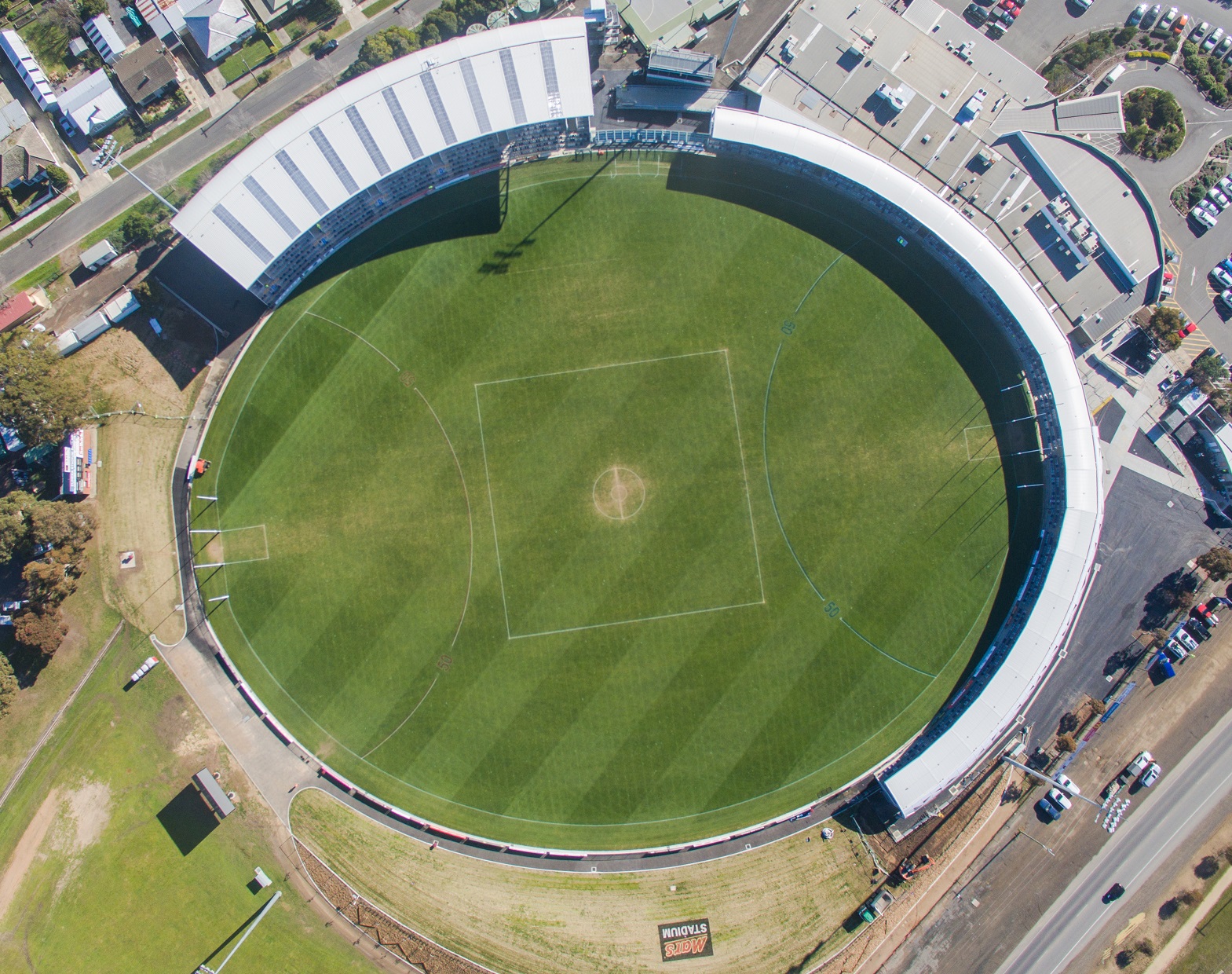 Mars Stadium, Ballarat, shown from the air