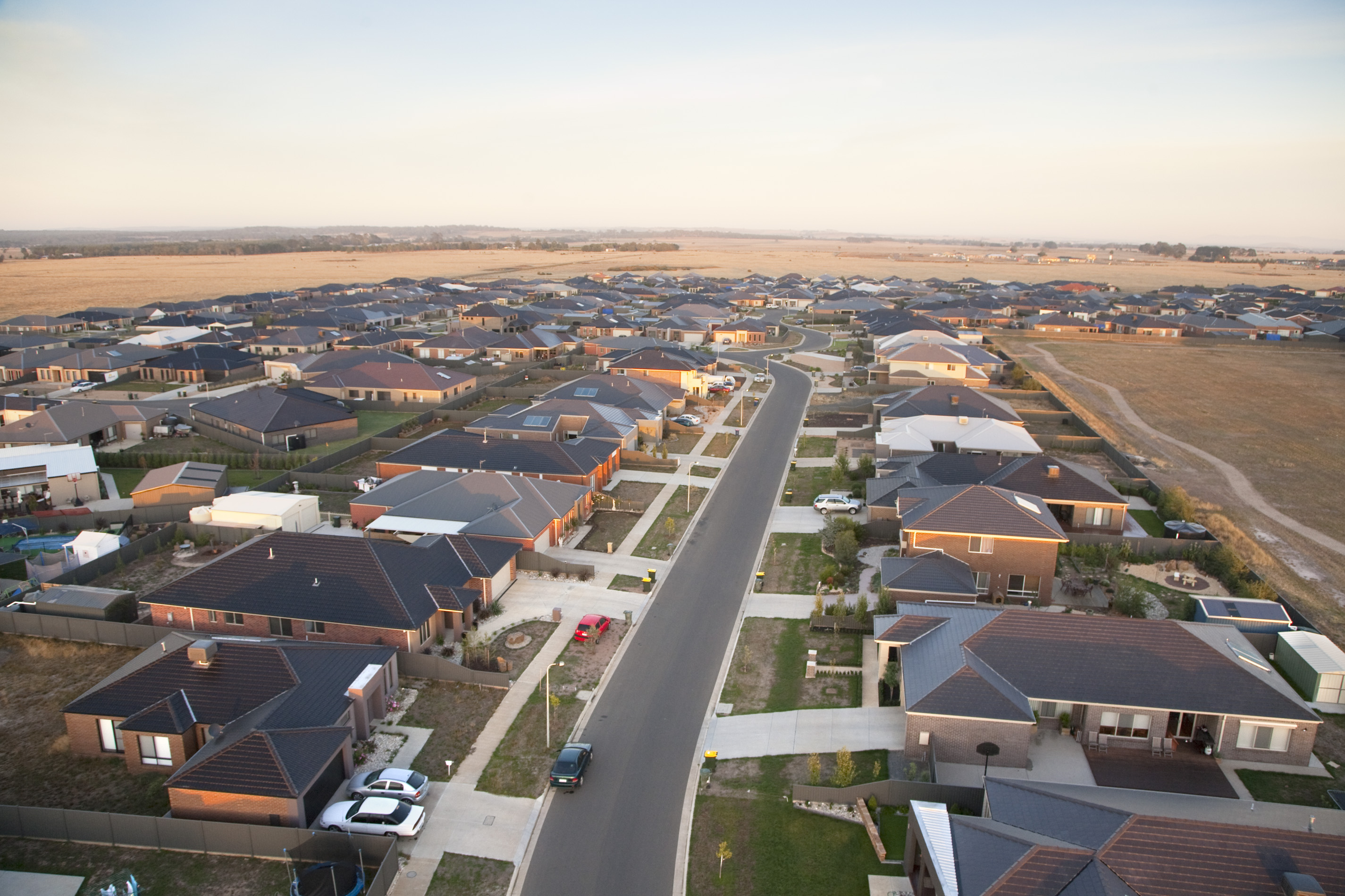 Generic photo aerial of new housing development