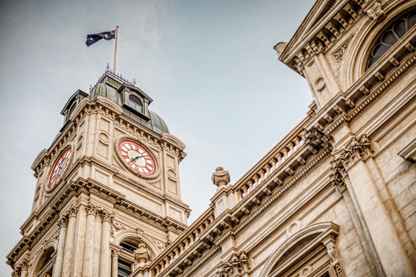 Close up photo of Town Hall clock