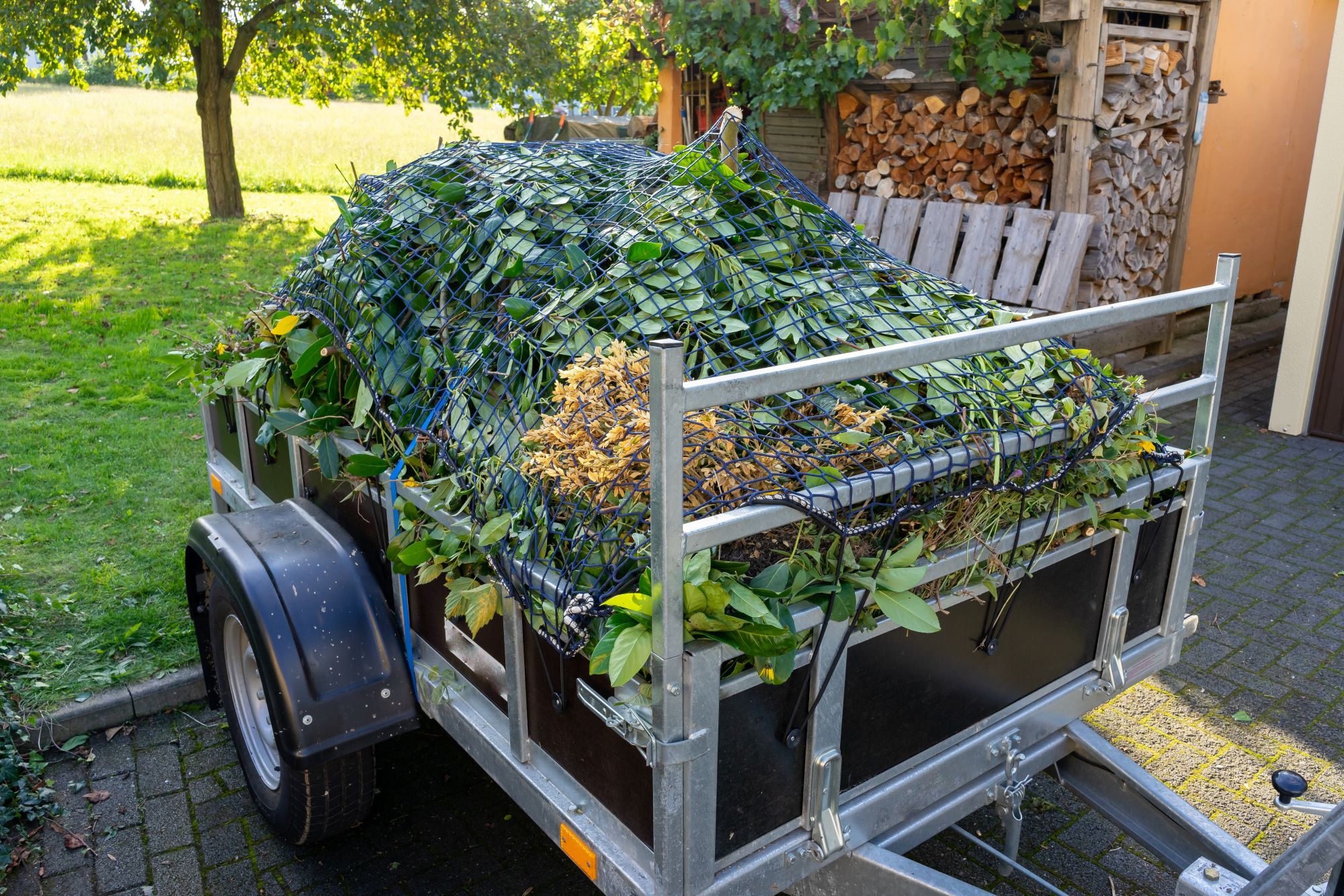 Trailer full of garden waste