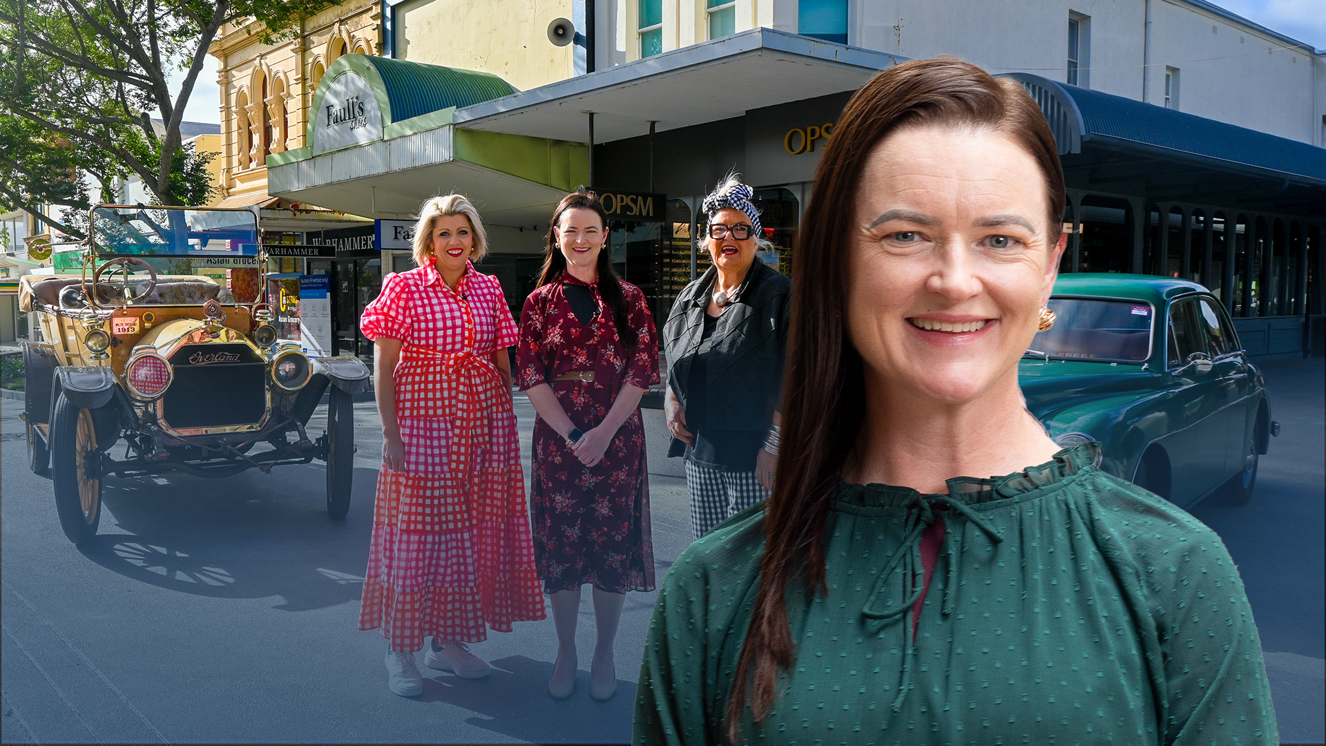 City of Ballarat Mayor, Cr Tracey Hargreaves (centre) with Bridge Mall Business Association's Polly Stringer and Wendy McLachlan ahead of the official opening of the Bridge Mall redevelopment.