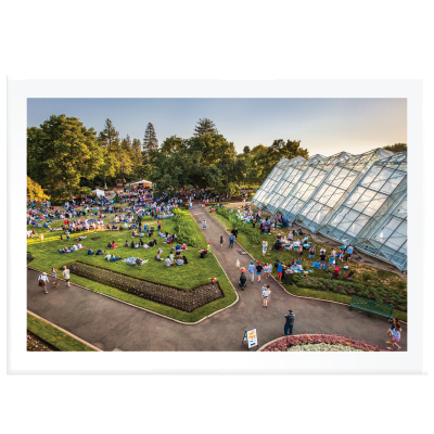 Aerial photo of the Botanical Gardens during Summer Sundays