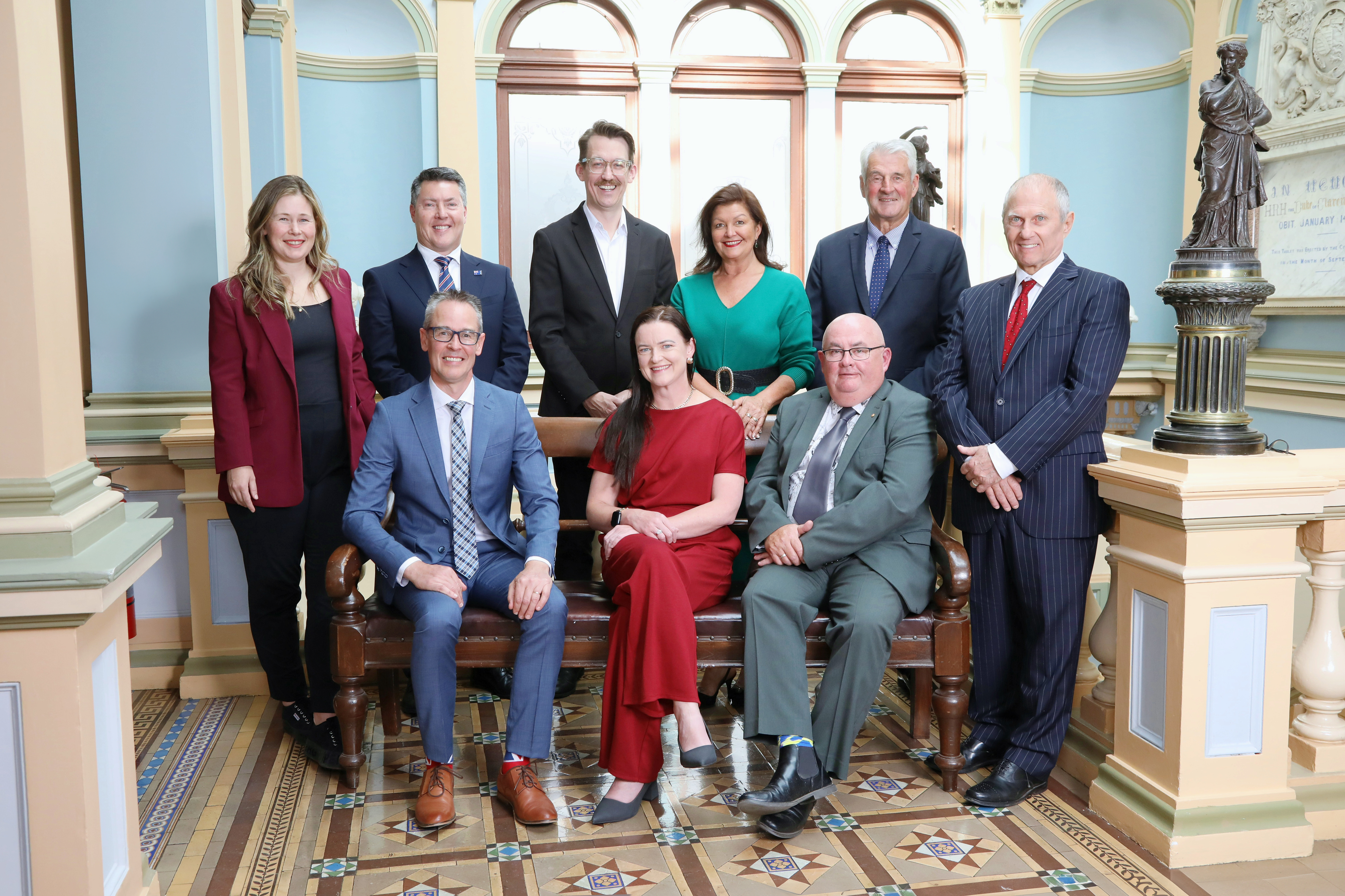 Councillor Group Photo Standing left to right: Cr Morgan, Cr Saunders, Cr Morrison, Cr McIntosh, Cr Rinaldi and Cr Lapkin Seated left to right: Cr Taylor, Cr Hargreaves and Cr Hudson