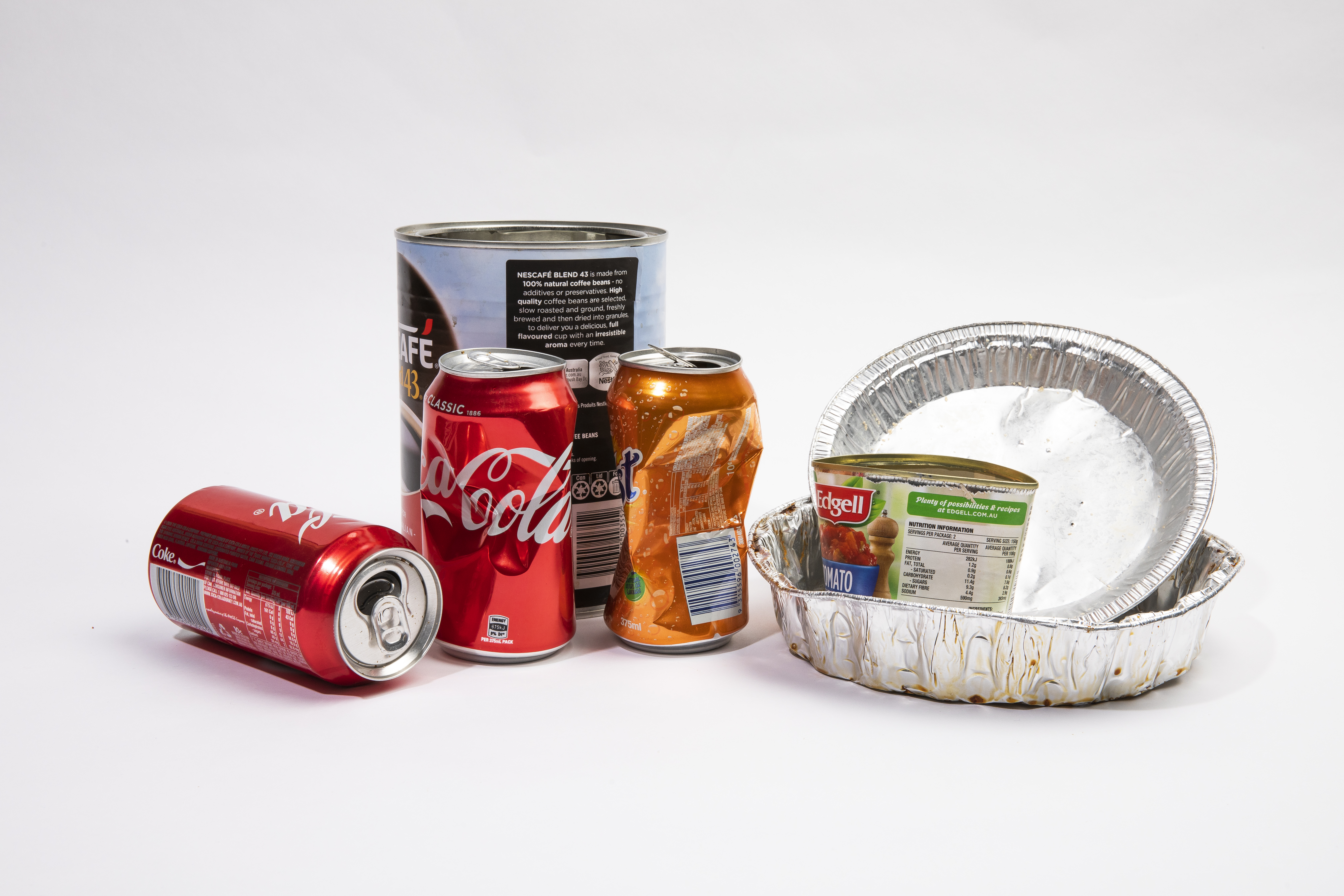 Image of empty aluminium containers for recycling