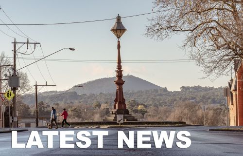 Dana Street roundabout with latest news text