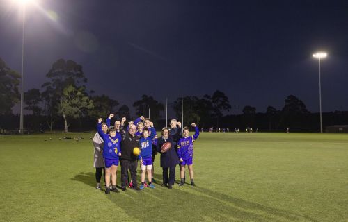 City of Ballarat Mayor Cr Des Hudson, Cr Ben Taylor, Member for Wendouree Juliana Addison and members of the Sebastopol Football Club and Napoleons-Sebastopol Cricket Club.