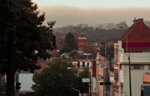 overlooking the buildings on the south east end of sturt street