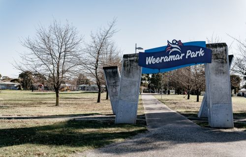 The proposed future site of the Wendouree Library and Learning Centre at Weeramar Park.