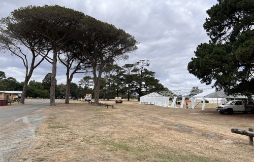 Victoria Park with a large marquee