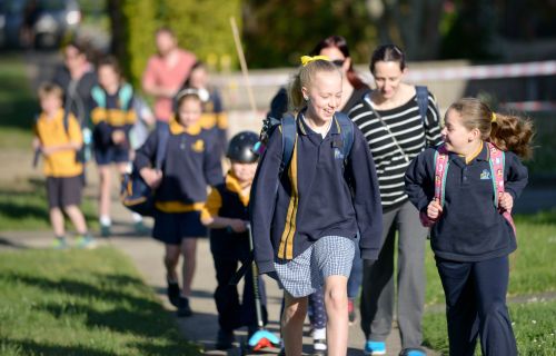 generic image of school children walking together