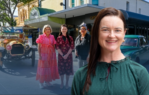 City of Ballarat Mayor, Cr Tracey Hargreaves (centre) with Bridge Mall Business Association's Polly Stringer and Wendy McLachlan ahead of the official opening of the Bridge Mall redevelopment.