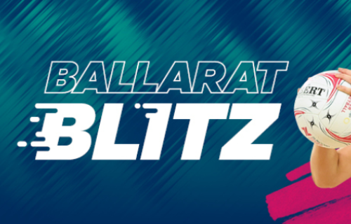 image saying Ballarat Blitz with a netball cropped on the side