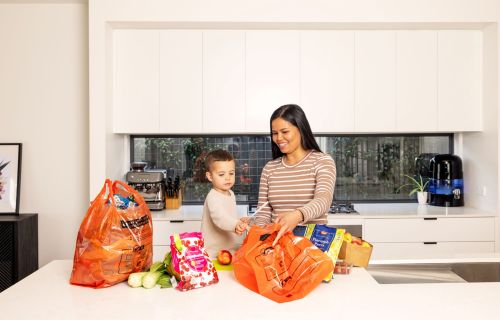 image of mother and child sorting their soft plastics