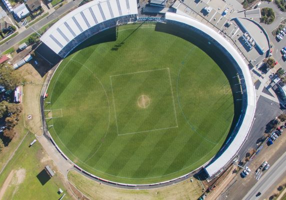 Mars Stadium, Ballarat, shown from the air