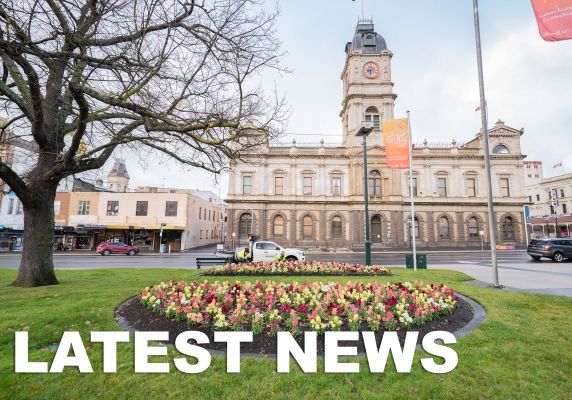 Tile image of Town Hall that reads Latest News