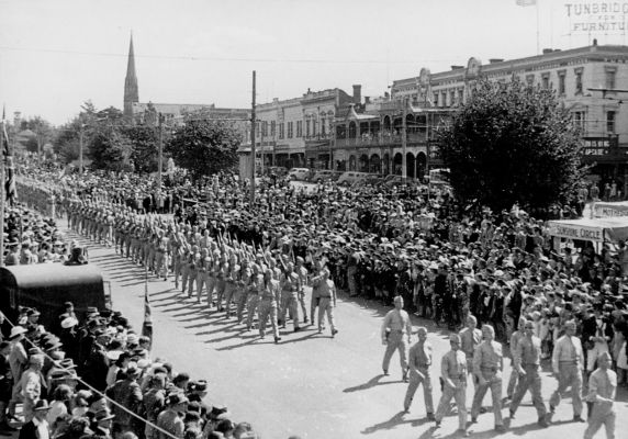 Generic image historical US Marines march in Ballarat