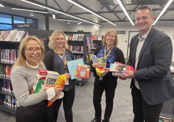 City of Ballarat's executive manager libraries and lifelong learning Jenny Fink, acting team leader Sebastopol library Eleanor Wight, coordinator of community engagement Julie Stevens and Cr Daniel Moloney.