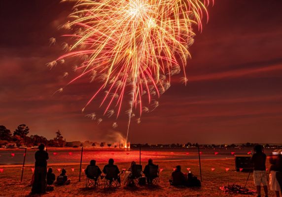 Fireworks over Lake Wendouree.