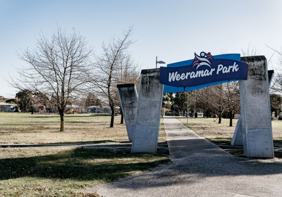 The proposed future site of the Wendouree Library and Learning Centre at Weeramar Park.