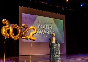 Mayor of Ballarat Cr Daniel Moloney speaking at City of Ballarat Youth Awards