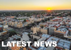 Aerial image of Ballarat that reads Latest News