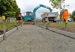 Footpath being constructed